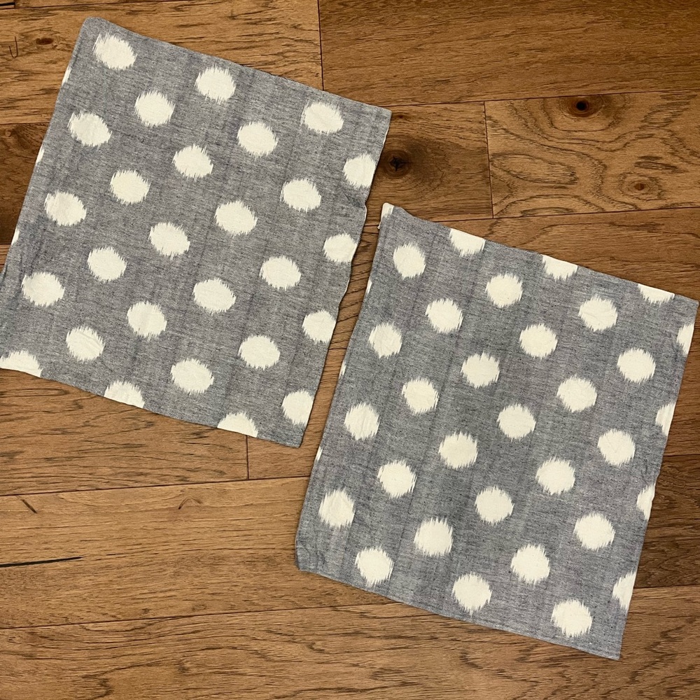 Ballard Design Chambray dot pillow covers